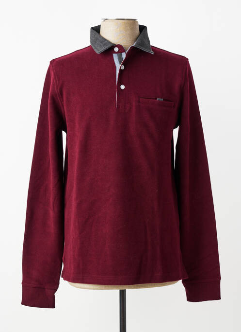 Polo manches longues manches longues rouge MCS homme