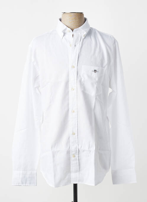Chemise manches longues poignets boutonnés blanc GANT homme