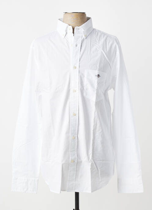 Chemise manches longues poignets boutonnés blanc GANT homme