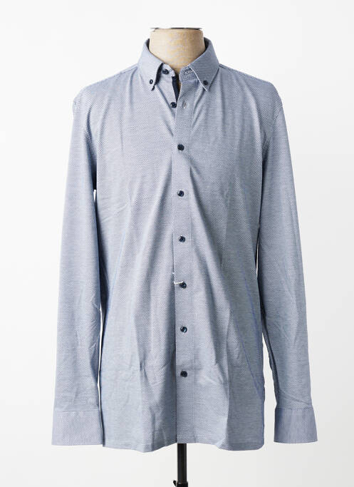 Chemise manches longues poignets boutonnés bleu OLYMP homme