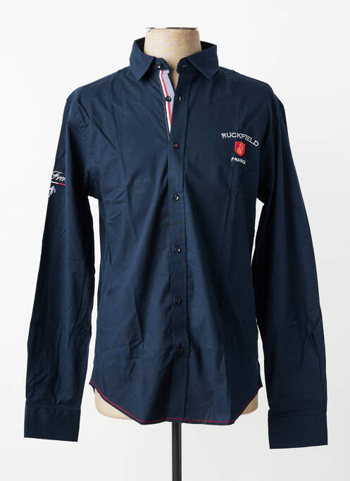 Chemise manches longues poignets boutonnés bleu RUCKFIELD homme