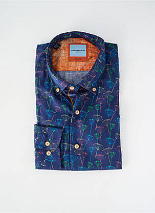 Chemise manches longues imprimé fantaisie bleu DARIO BELTRAN homme