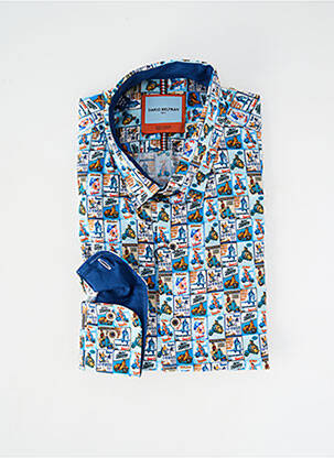 Chemise manches longues imprimé fantaisie bleu DARIO BELTRAN homme