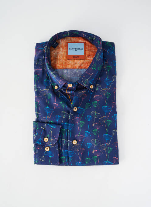 Chemise manches longues poignets boutonnés bleu DARIO BELTRAN homme