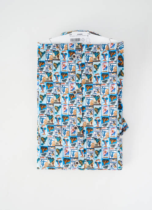 Chemise manches longues poignets boutonnés bleu DARIO BELTRAN homme