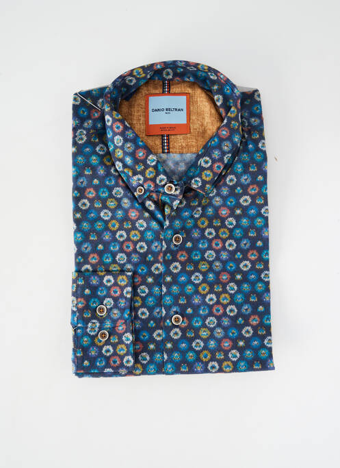 Chemise manches longues poignets boutonnés bleu DARIO BELTRAN homme