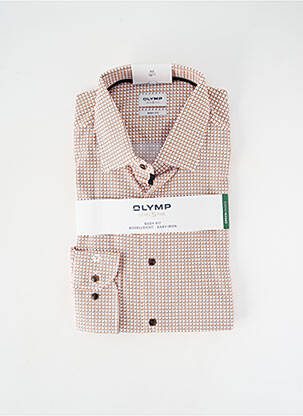 Chemise manches longues imprimé fantaisie orange OLYMP homme