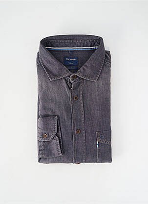 Chemise manches longues poignets boutonnés gris OLYMP homme