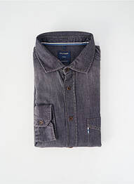 Chemise manches longues poignets boutonnés gris OLYMP homme