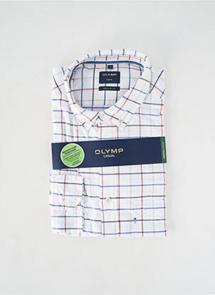 Chemise manches longues poignets boutonnés blanc OLYMP homme