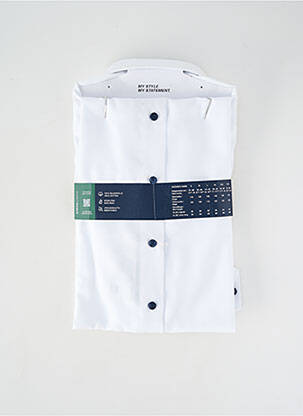 Chemise manches longues poignets boutonnés blanc OLYMP homme