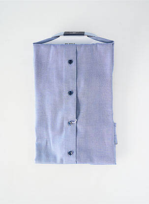 Chemise manches longues poignets boutonnés bleu OLYMP homme
