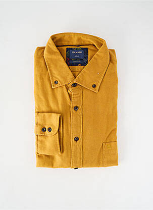 Chemise manches longues poignets boutonnés jaune OLYMP homme