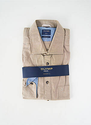Chemise manches longues poignets boutonnés gris OLYMP homme