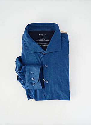 Polo manches longues manches longues bleu OLYMP homme