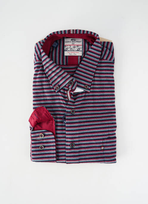 Chemise manches longues poignets boutonnés rouge DARIO BELTRAN homme