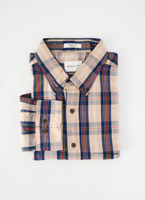 Chemise manches longues poignets boutonnés beige GANT homme