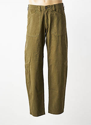 Pantalon droit tissage popeline taille normale vert DAYTONA homme
