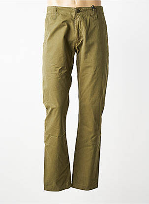 Pantalon droit tissage popeline taille normale vert DAYTONA homme