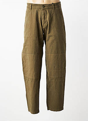 Pantalon droit tissage popeline taille normale vert DAYTONA homme