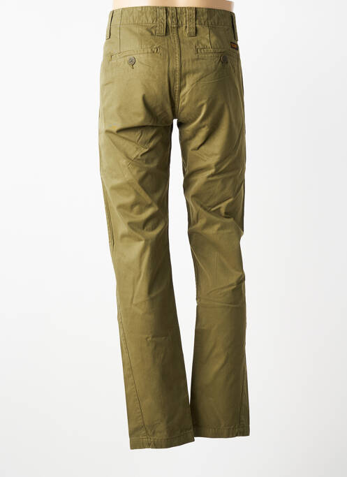Pantalon droit tissage popeline taille normale vert DAYTONA homme