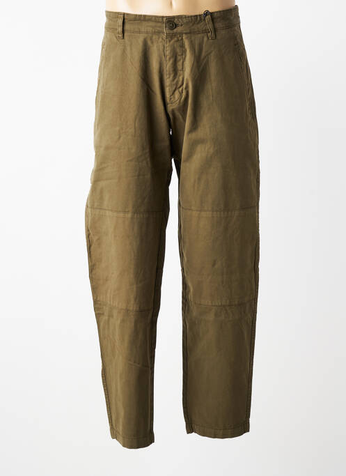 Pantalon droit tissage popeline taille normale vert DAYTONA homme