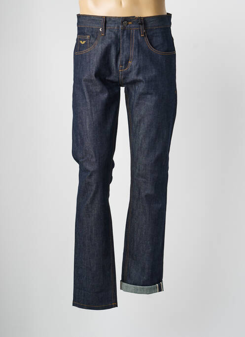 Jeans coupe droite fermeture zippée sous rabat boutonné taille normale bleu DAYTONA homme