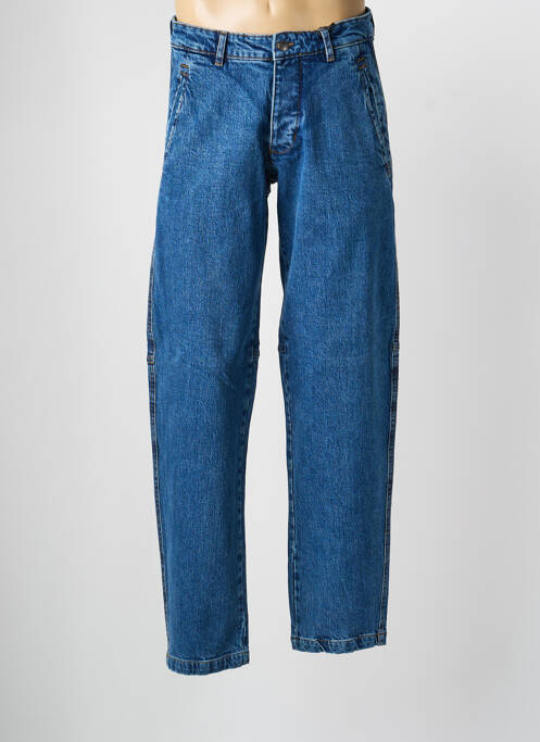 Jeans coupe droite fermeture zippée sous rabat boutonné taille normale bleu DAYTONA homme