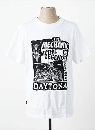 T-shirt stretch manches courtes blanc DAYTONA homme