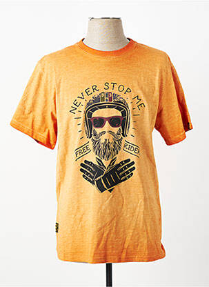 T-shirt stretch manches courtes orange DAYTONA homme
