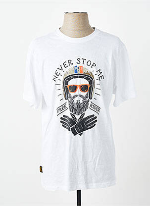 T-shirt stretch manches courtes blanc DAYTONA homme