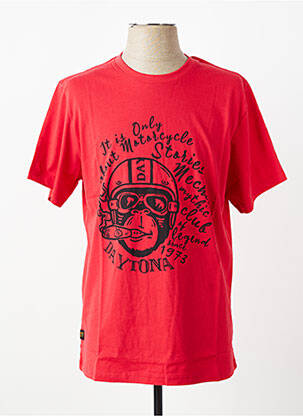 T-shirt stretch manches courtes rouge DAYTONA homme