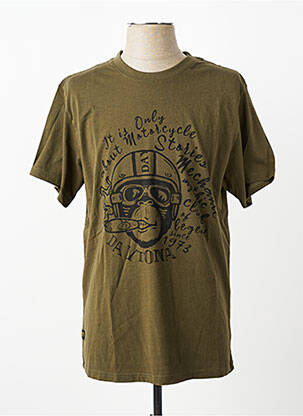 T-shirt stretch manches courtes vert DAYTONA homme