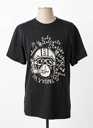 T-shirt stretch manches courtes noir DAYTONA homme