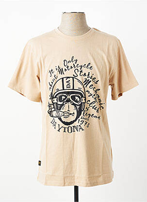 T-shirt stretch manches courtes beige DAYTONA homme