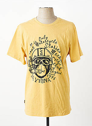 T-shirt stretch manches courtes jaune DAYTONA homme