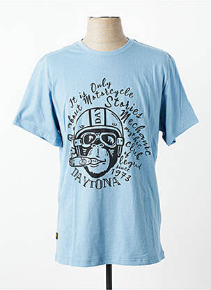 T-shirt stretch manches courtes bleu DAYTONA homme