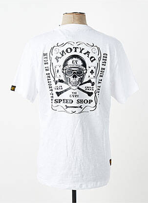 T-shirt stretch manches courtes blanc DAYTONA homme
