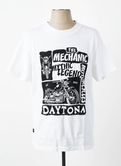 T-shirt stretch manches courtes blanc DAYTONA homme