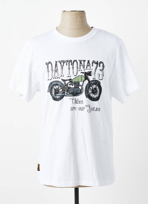T-shirt stretch manches courtes blanc DAYTONA homme