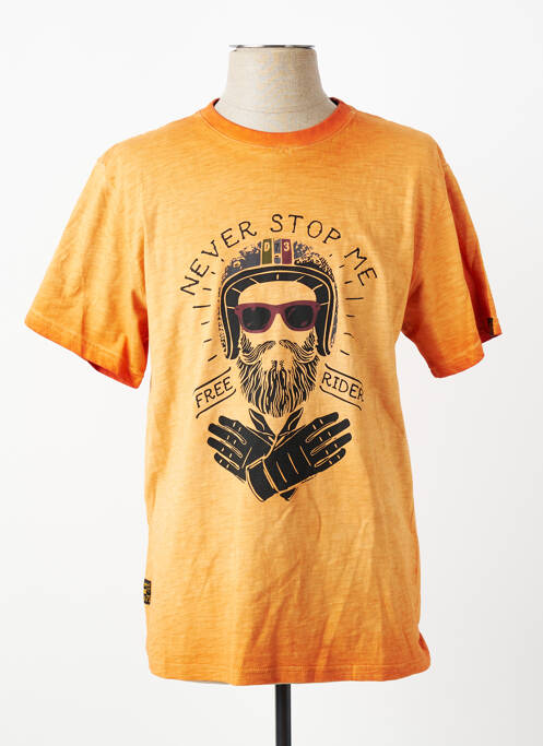 T-shirt stretch manches courtes orange DAYTONA homme