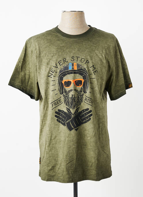 T-shirt stretch manches courtes vert DAYTONA homme
