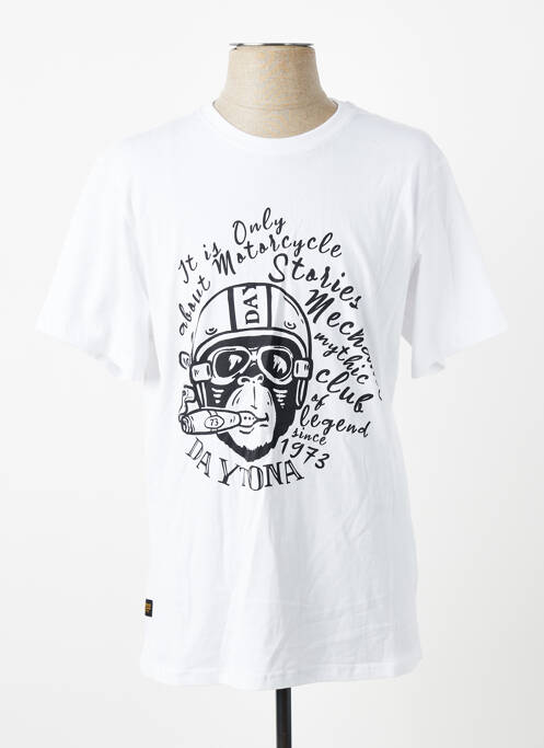 T-shirt stretch manches courtes blanc DAYTONA homme