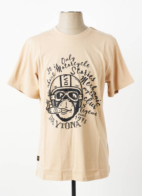 T-shirt stretch manches courtes beige DAYTONA homme