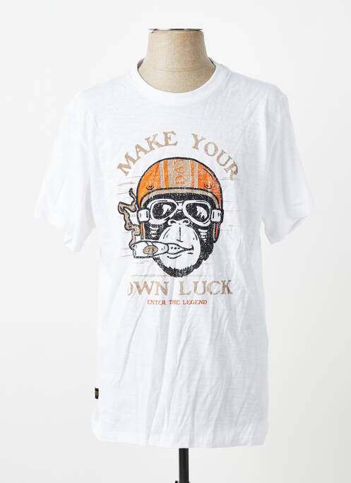 T-shirt stretch manches courtes blanc DAYTONA homme