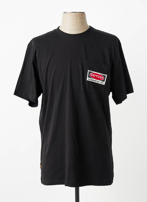 T-shirt broderie manches courtes noir DAYTONA homme