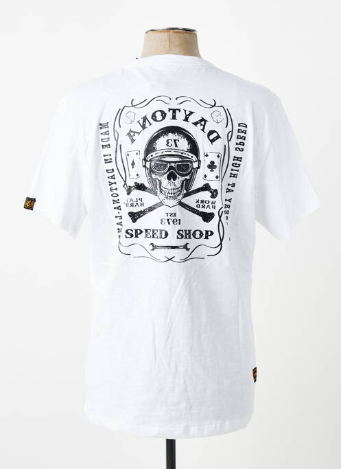 T-shirt stretch manches courtes blanc DAYTONA homme