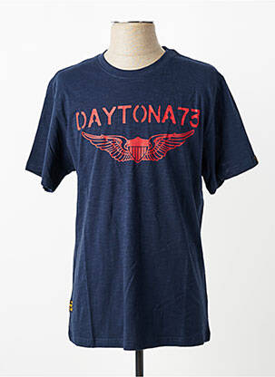 T-shirt stretch manches courtes bleu DAYTONA homme