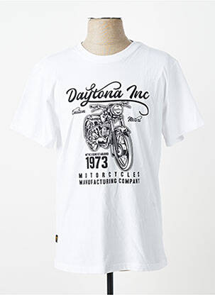 T-shirt stretch manches courtes blanc DAYTONA homme
