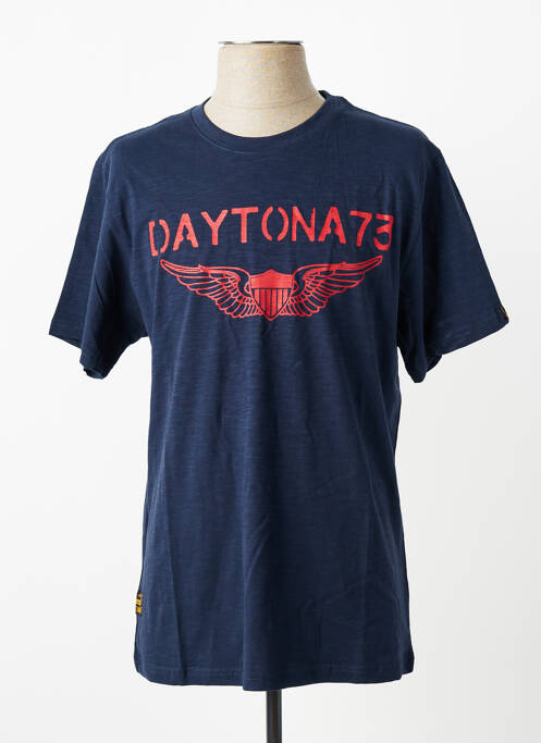 T-shirt stretch manches courtes bleu DAYTONA homme